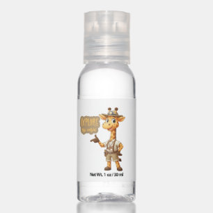 Cute Explorer Giraffe on safari Hand Sanitizer