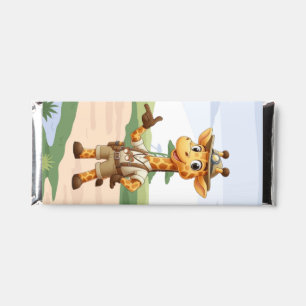 Cute Explorer Giraffe on safari Hershey Bar Favors