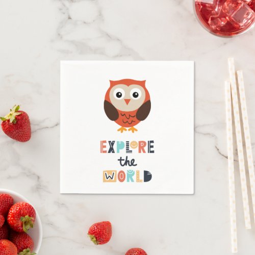 Cute Exploring Owl Napkins