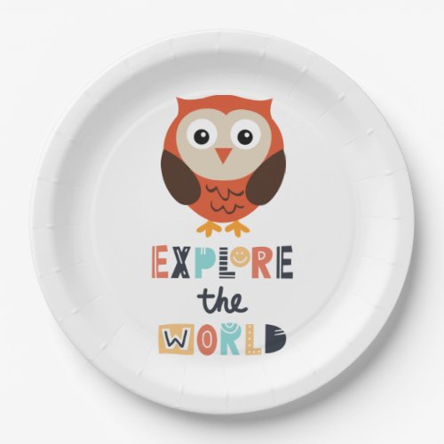 Cute Exploring Owl Paper Plates