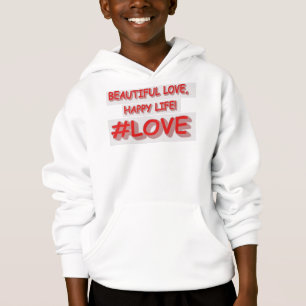 Cute Expression Design "BEAUTIFUL LOVE". Buy Now Hoodie