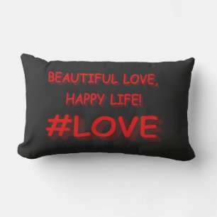 Cute Expression Design "BEAUTIFUL LOVE". Buy Now Lumbar Pillow