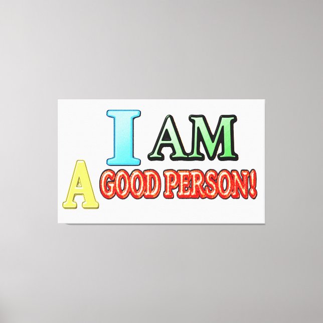 Cute Expression Design "GOOD PERSON" Buy NOW Canvas Print (Front)