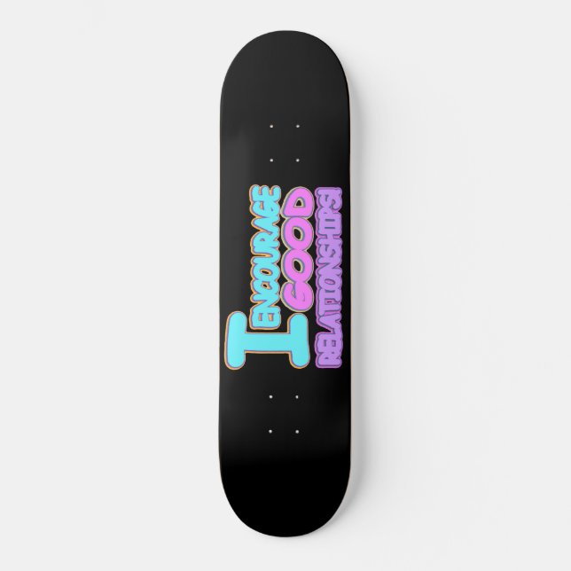 Cute Expression Design GOOD RELATIONSHIP". Buy Now Skateboard (Front)