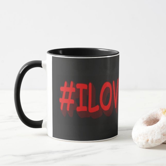 Cute Expression Design "#ILOVEISRAE". Buy Now Mug (With Donut)