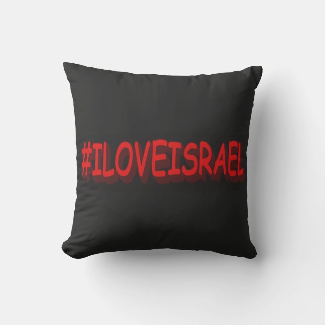 Cute Expression Design "#ILOVEISRAE". Buy Now Throw Pillow (Front)