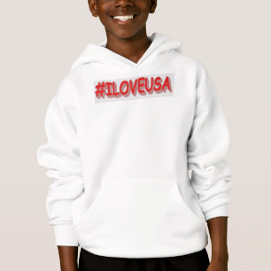 Cute Expression Design "#ILOVEUSA". Buy Now Hoodie
