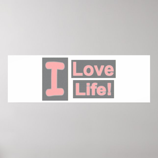 Cute Expression Design "Love Life". Buy Now Poster (Front)
