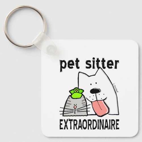 Cute Extraordinary Pet Sitter Keychain