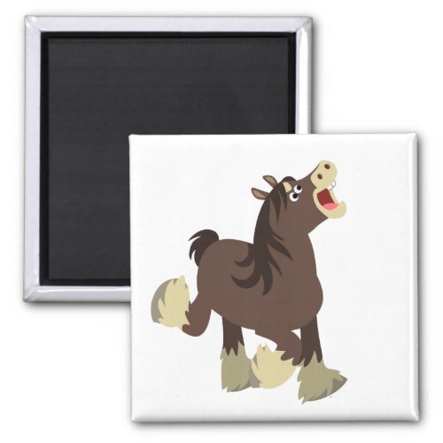Cute Exuberant Cartoon Shire Horse Magnet
