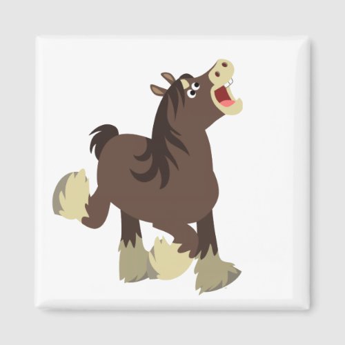 Cute Exuberant Cartoon Shire Horse Magnet