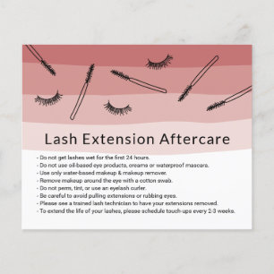 Cute Eyelash Extensions Coral Shades Aftercare Flyer