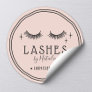 Cute Eyelash Extensions Lash Cleaner Blush Pink Classic Round Sticker