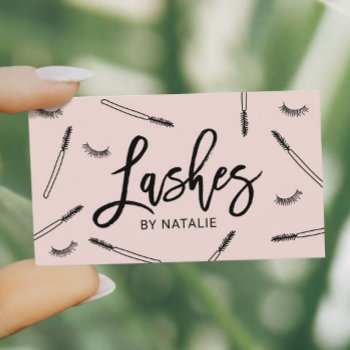 Cute Eyelash Extensions Lash Makeup Artist Pink Business Card by cardfactory at Zazzle