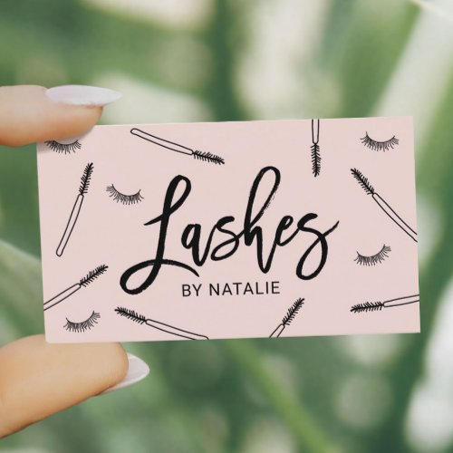 Cute Eyelash Extensions Lash Makeup Artist Pink Business Card