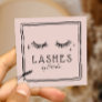 Cute Eyelash Makeup Artist Blush Pink Beauty Salon Square Business Card