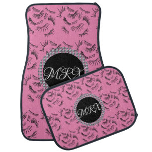 Cute Eyelash Name Diamond Monogrammed Car Floor Ma Mat