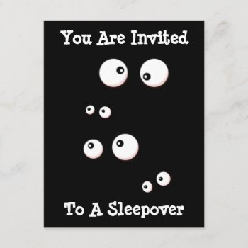 Cute Eyes In The Dark Kids Sleepover Invitation by ChatRoomCowboy at Zazzle