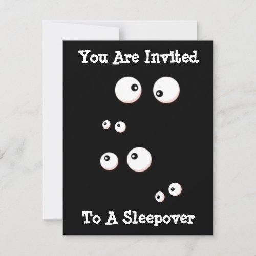 Cute Eyes In the Dark Kids Sleepover Invitation