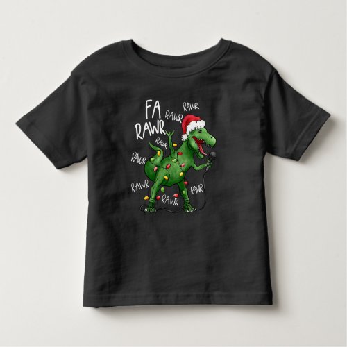 Cute Fa Rawr Rawr Singing Christmas Dinosaur Toddler T_shirt