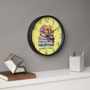 cute fabric addict add text sewing room clock