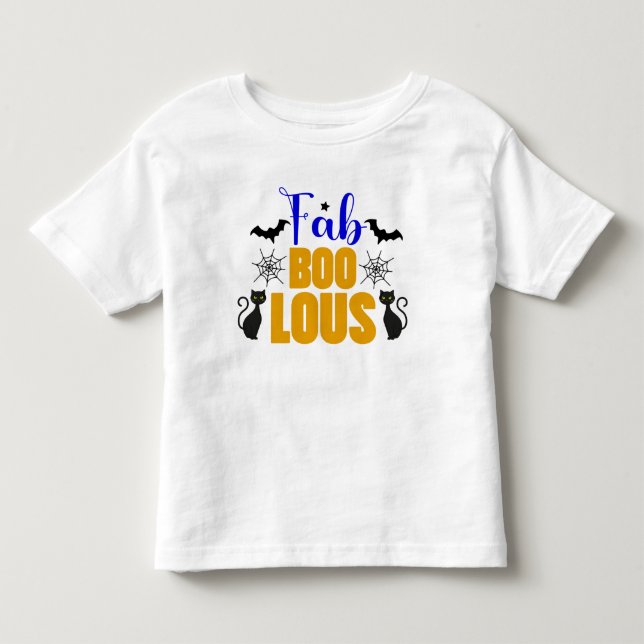 Cute FABULOUS Halloween Black Cat Toddler T-shirt (Front)