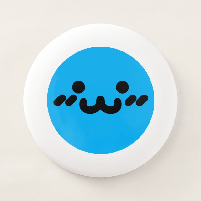 Cute Face Blue Wham-O Frisbee (Front)