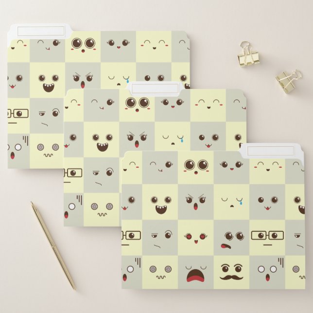 Cute face file folder (Set)