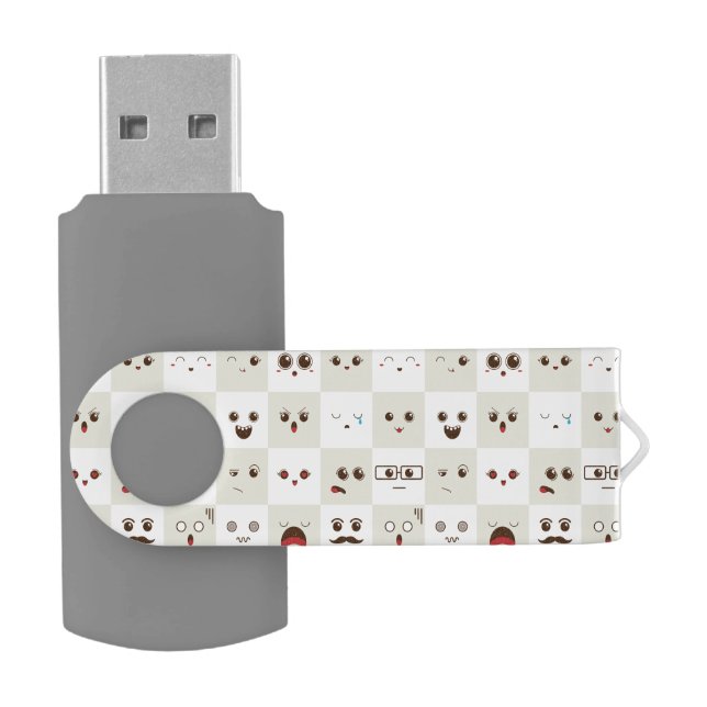 Cute face flash drive (Opened)