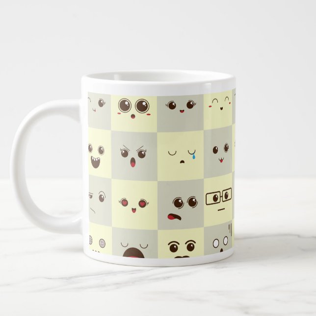 Cute face giant coffee mug (Left)