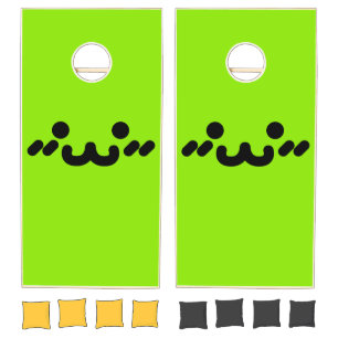 Cute Face Green Cornhole Set