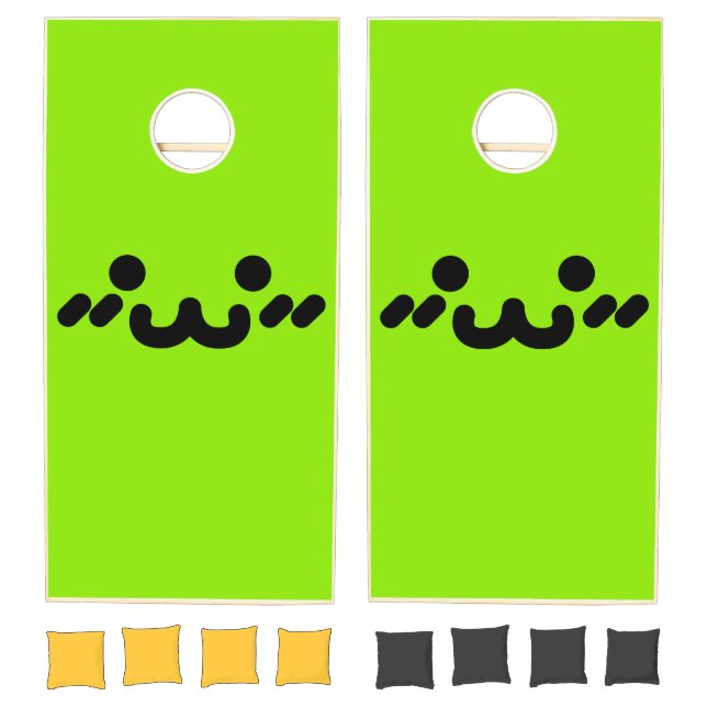 Cute Face Green Cornhole Set (Set)