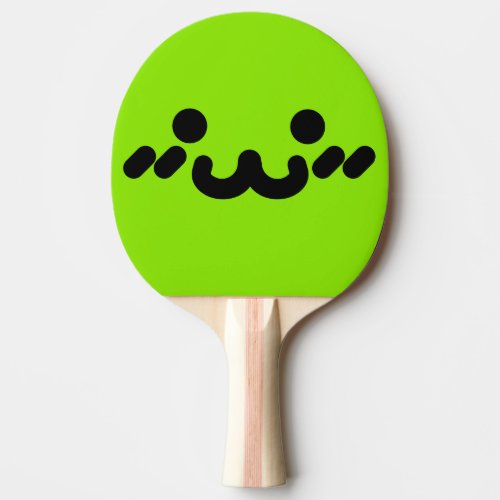 Cute Face Green Ping Pong Paddle