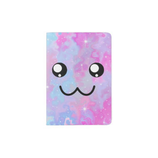 Cute Face Kawaii Pastel Magical Personalized Passport Holder