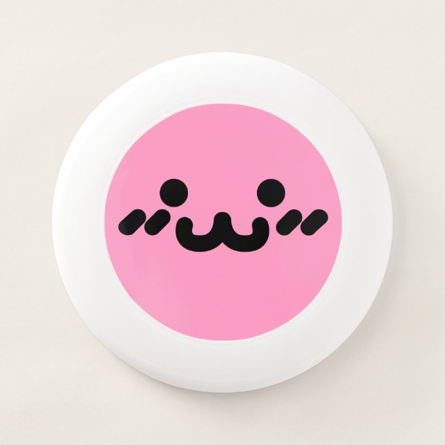 Cute Face Light Pink Wham-O Frisbee (Front)