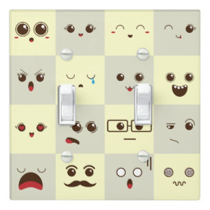 Cute face light switch cover