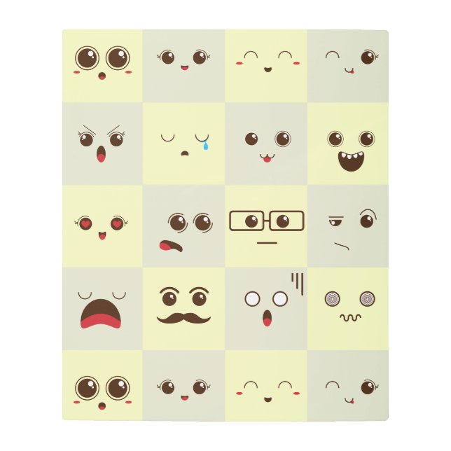 Cute face metal print (Front)