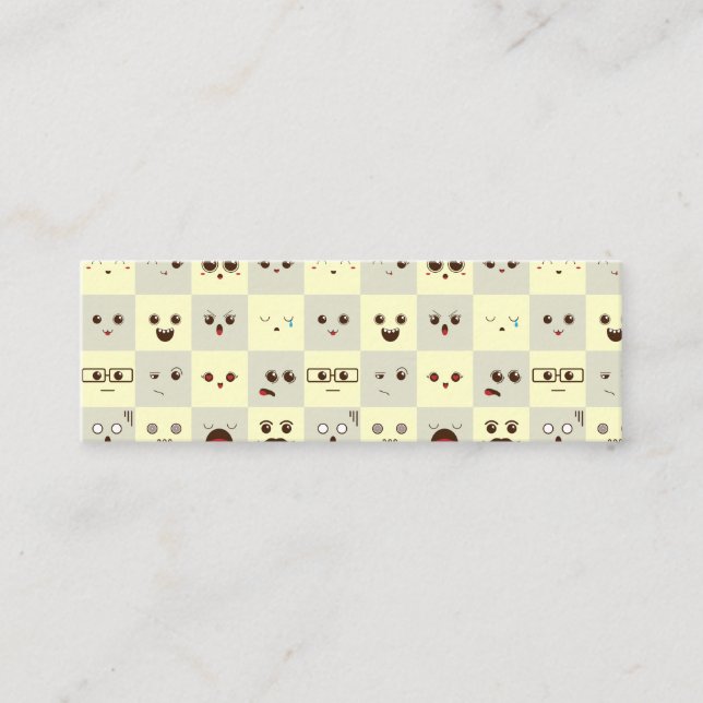 Cute face mini business card (Front)