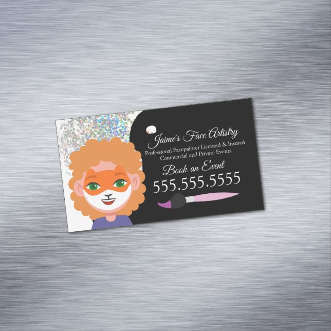 Cute Face Painting Facepainter Clown  Business Card Magnet (In Situ)