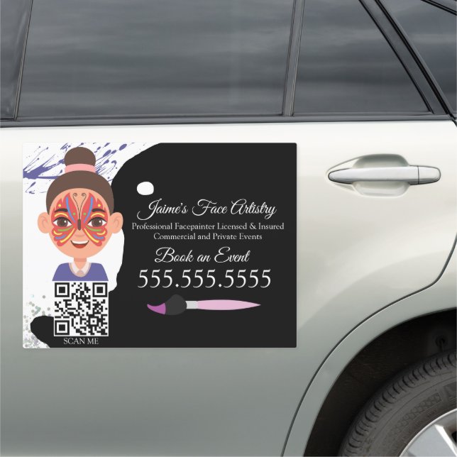 Cute Face Painting Facepainter Clown Butterfly Car Magnet (In Situ)