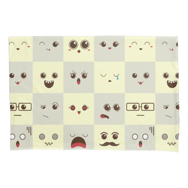 Cute face pillow case (Front)