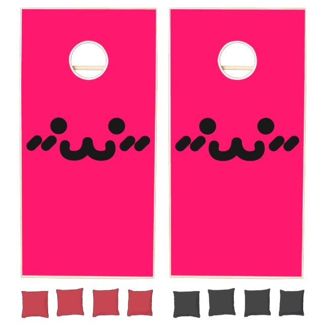Cute Face Pink Cornhole Set (Set)