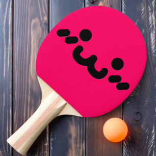 Cute Face Pink Ping Pong Paddle