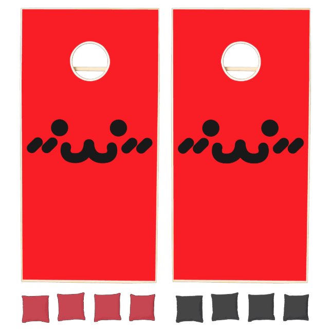 Cute Face Red Cornhole Set (Set)
