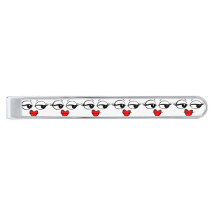 Cute Face Silver Finish Tie Bar