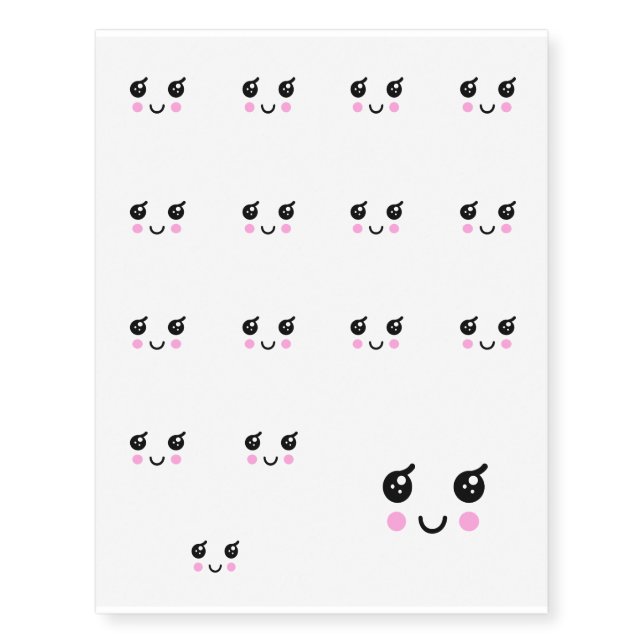 Cute Face Temporary Tattoos (Front)