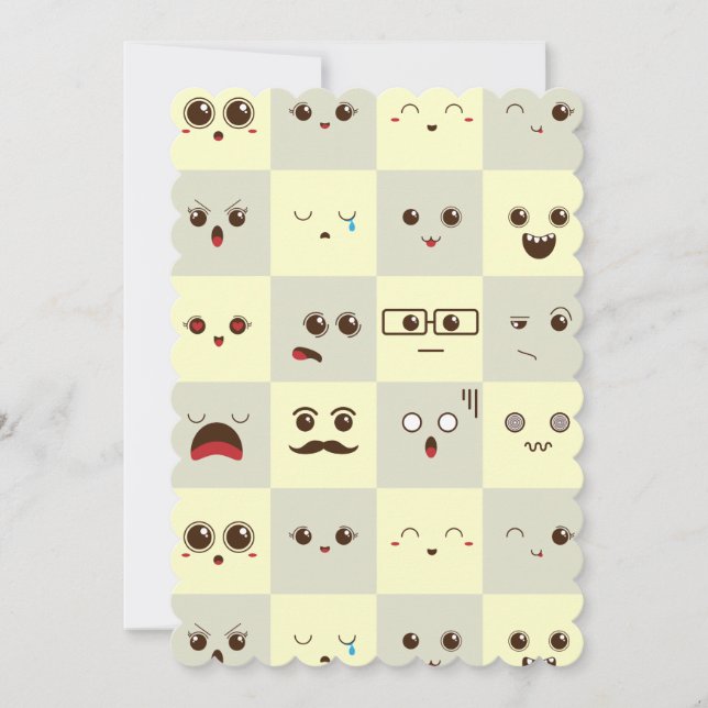 Cute face thank you card (Front)