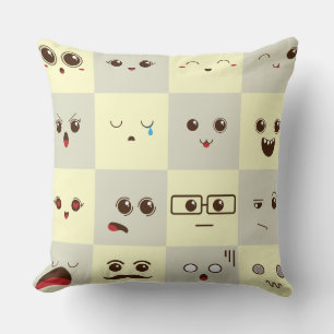 Cute face throw pillow
