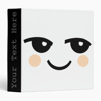 CUTE FACE WHITE 3 RING RECIPE BINDER