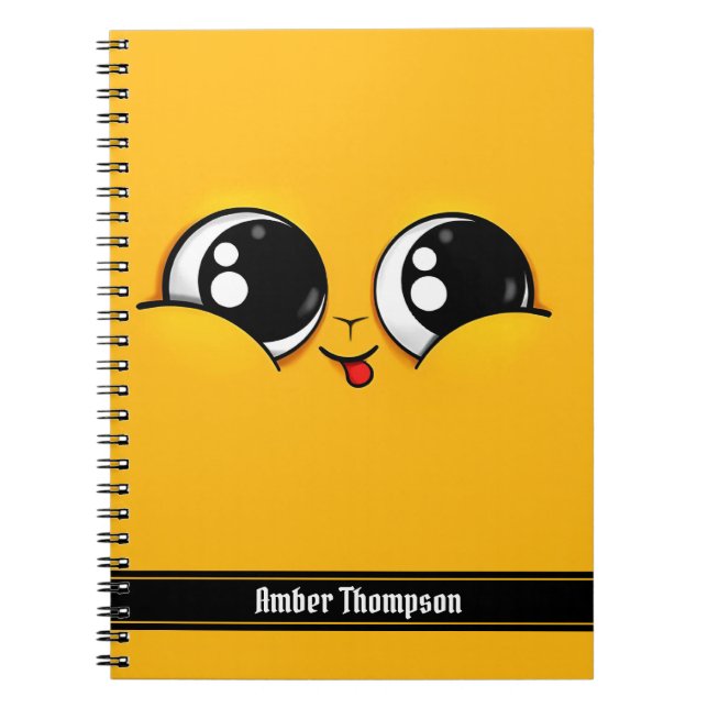 Cute Face Yellow Mewing Emoji  Notebook (Front)